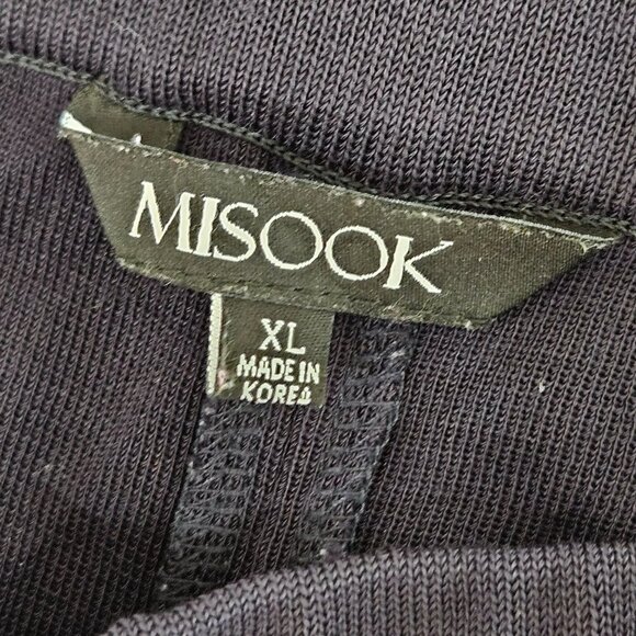 Misook Santana Knit Pants XL Navy Pull-On Acrylic Blend Quiet Luxury Old Money - Picture 5 of 10